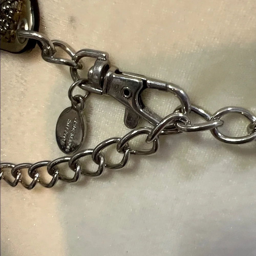 NWOT CHICO’S Beaded Gold Metallic Faux Leather and Silver Chain Belt - Picture 6 of 11